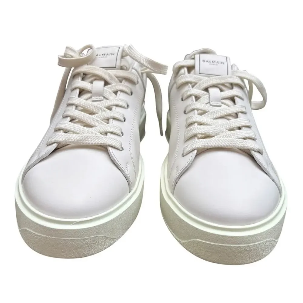 Balmain B-Court White Calfskin Leather Sneakers Women’s 11 NIB